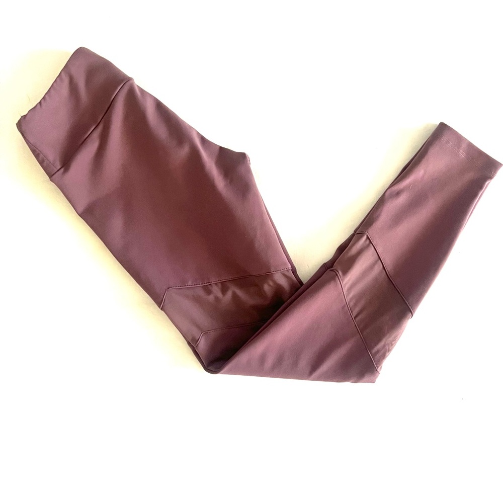 Purple Pixies CHILD LARGE dance/athletic leggings dusty purple EUC mesh detail